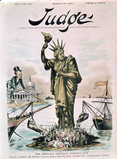 Önerilen Göçmen Boşaltma Yeri, Yargıcın ön kapağı, 22 Mart 1890 by American School