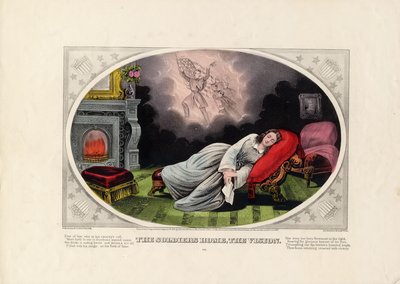 The Soldiers Home, The Vision, pub. Currier & Ives tarafından, 1862 by American School