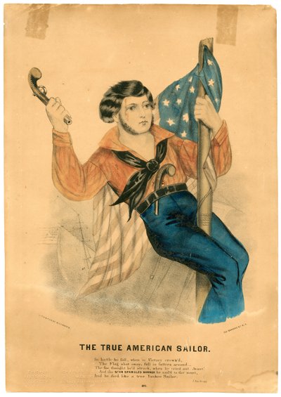 Gerçek Amerikan Denizci, c.1838-56 (renkli taş) by American School