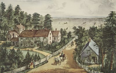 Batı Çiftçi Evi, pub. 1871, Köri & Ives by American School