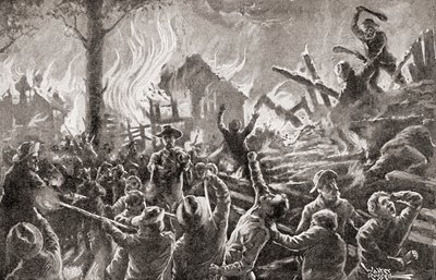 Kansas'taki iç savaş, diğer adıyla Kanayan Kansas, Kanlı Kansas veya Sınır Savaşı, 'Ülkemizin Tarihi'nden, 1905'te yayınlandı (litho) by American School