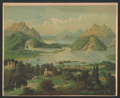 Killarney gölleri, yaklaşık 1878 (kromolitho) by American School