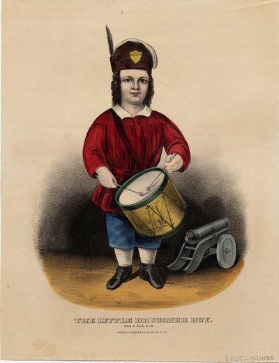 Küçük davulcu çocuk: rub-a-dub-dub, pub. Currier & Ives tarafından, 1860 dolayları by American School