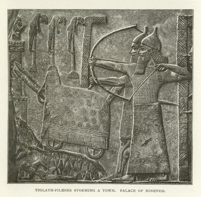 Tiglath-Pileser bir kasabayı basıyor, Nineveh Sarayı by American School