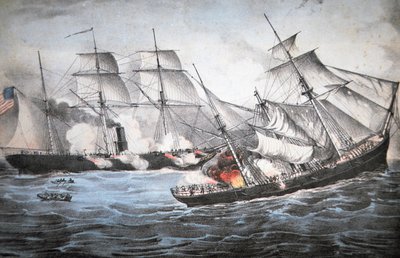 ABD Sloop "Kearsage", Cherbourg açıklarında Konfederasyon Raider "Alabama"yı batırdı by American School