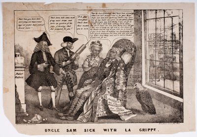 Sam Amca, La Grippe ile Hasta, 1837 by American School