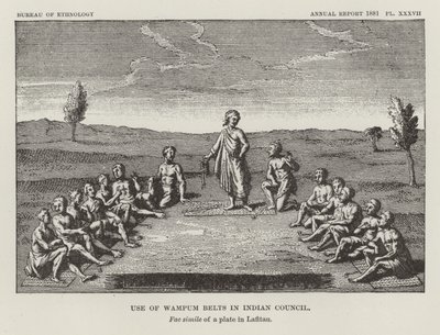 Hint Konseyinde Wampum kayışlarının kullanımı by American School