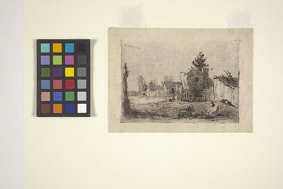 Sığır Ve Kapalı Vagonlu Köy Sokağı (gravür) by American School