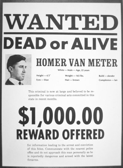 Homer van Meter için aranıyor posteri (gazete) by American School