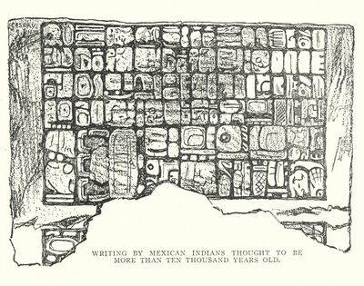 10.000 yıldan daha eski olduğu düşünülen Meksikalı Kızılderililerin yazısı (litho) by American School