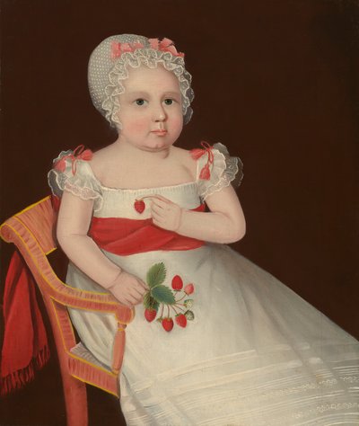 Çilek Kız, 1830 civarı (tuval üzerine yağlıboya) by Ammi Phillips
