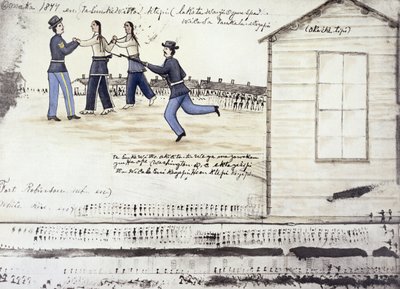 Crazy Horse'un (c.1842-77) 1877'de ölümü, Fort Robinson, Nebraska (kağıt üzerine mürekkep) by Amos Bad Heart Buffalo