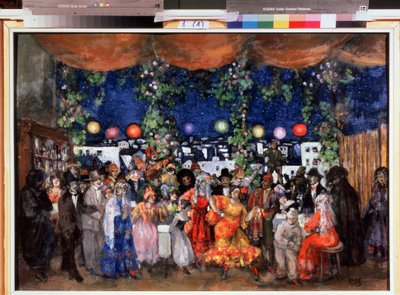 İspanya'da Karnaval (İspanya'da Karnaval). Anatoly Afanasyevich Arapov'un (1876-1949) tablosu. Karton üzerine yağlı boya, 68,5 x 98,5 cm by Anatoli Afanasyevich Arapov