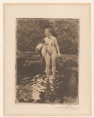 banyo kadın Ford - Vadstallet by Anders Leonard Zorn (signed by artist)