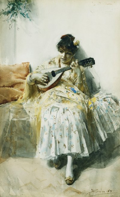 Mandolin Çalan İspanyol Kız, 1884 by Anders Leonard Zorn