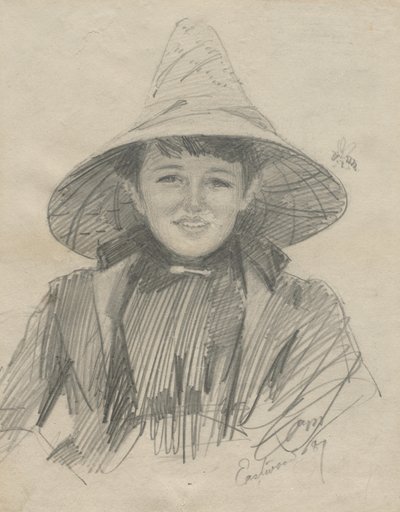 Büyük Şapkalı Ada Lymon Kadın, 1887. by Anders Leonard Zorn
