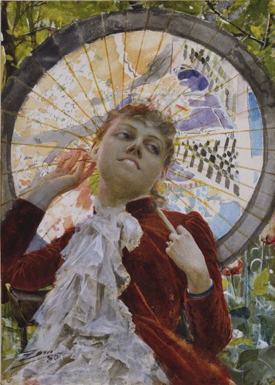 Havadaki Kaleler, 1885 (wc) by Anders Leonard Zorn