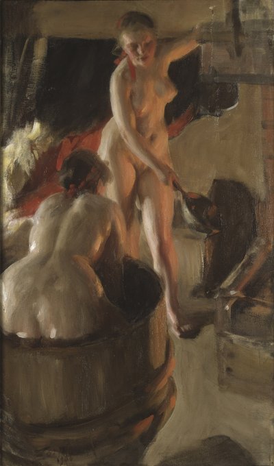 Dalarnalı Kızlar Banyo Yapıyor, 1908 by Anders Leonard Zorn