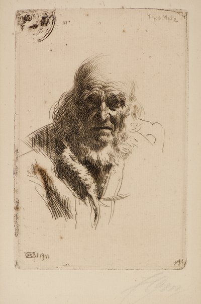Yaşlı Bir Adamın Başı by Anders Leonard Zorn