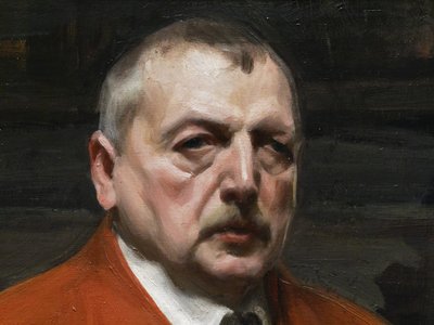 Kırmızılı otoportre (1915, tuval üzerine yağlıboya). by Anders Leonard Zorn