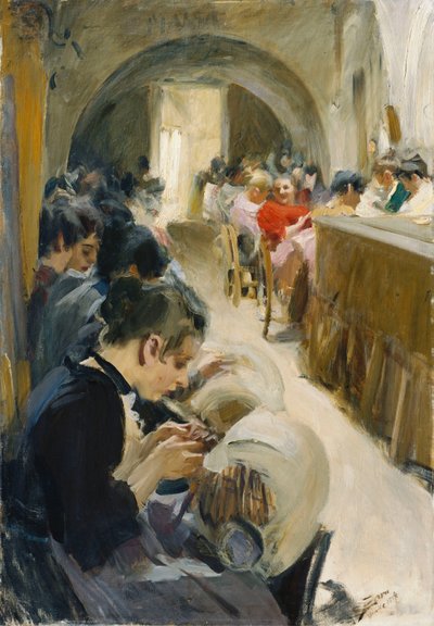 Dantelciler; Bağcıklı bağcıklı ayakkabılar, 1894 by Anders Leonard Zorn