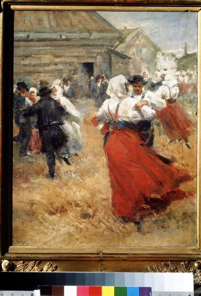 ""Ülke kutlaması (Ülke kutlaması) Köy festivalinde dans eden köylü çiftler. Anders Leonard Zorn