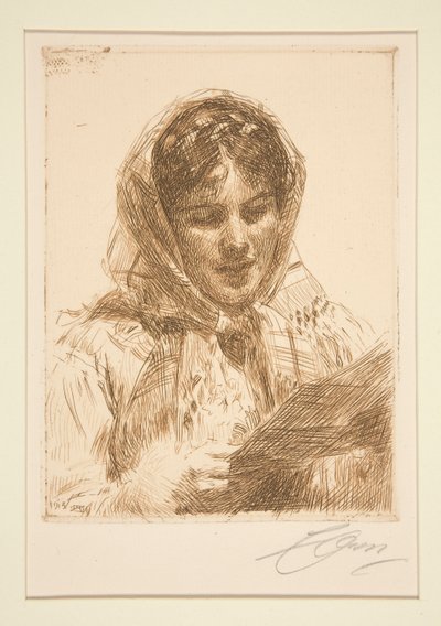 Bir Mektup, 1913 by Anders Leonard Zorn