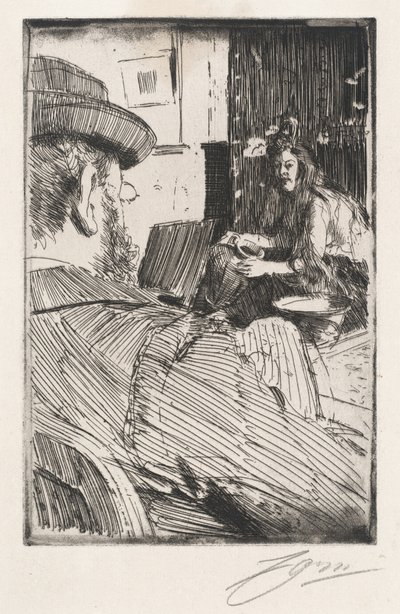 Albert Besnard ve Modeli by Anders Leonard Zorn