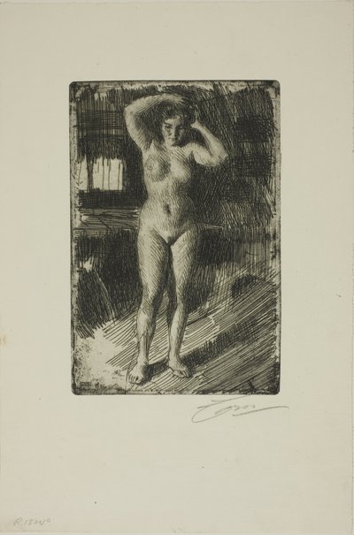 Anna Saçını Yapıyor by Anders Leonard Zorn