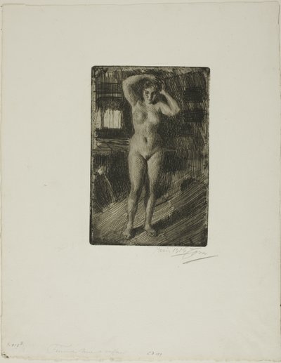 Anna Saçını Yapıyor by Anders Leonard Zorn