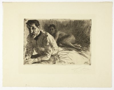 Augustus Saint Gaudens II (Saint Gaudens ve Modeli) by Anders Leonard Zorn