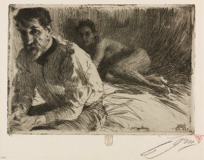 Augustus Saint Gaudens II (Saint Gaudens ve modeli) by Anders Leonard Zorn