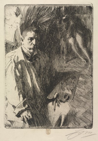 Sanatçının Portresi ve Modeli by Anders Leonard Zorn