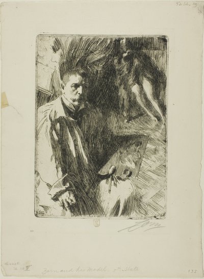 Model II ile Otoportre by Anders Leonard Zorn