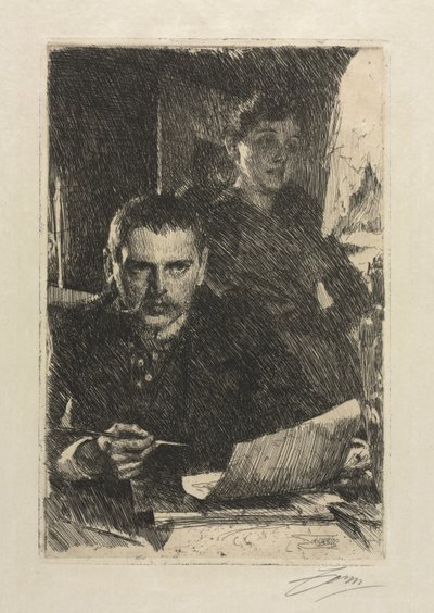 Sanatçı ve Eşi by Anders Leonard Zorn