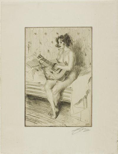 gitarist by Anders Leonard Zorn