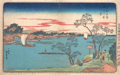 Sumida Nehri Boyunca Yapraklı Kiraz Ağaçlarından Bir Görünüm, 1831., 1831. by Ando Hiroshige