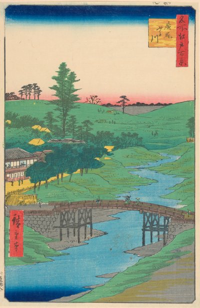 Furukawa Nehri, Hiroo,( Furukawa Hiroo) Seriden Yüz Ünlü Edo manzarası by Ando Hiroshige