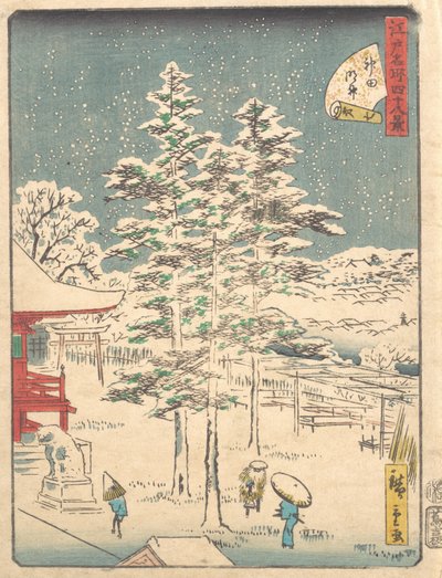 Kanda Tapınağı Kar, 1861., 1861. by Ando Hiroshige