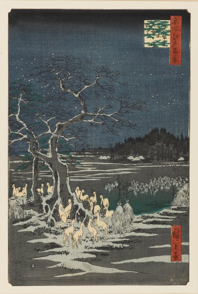 Değişen Ağaçta Yılbaşı Gecesi Foxfires, Oji, 19. yüzyıl by Ando Hiroshige