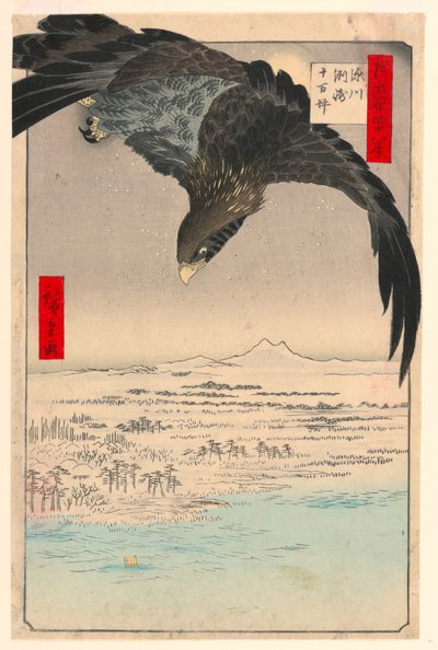 Suzaki Fukagawa'da Düz (Fukagaw Susaki, Juman-tsubo) Edo'nun Yüz Görünümü Serisinden by Ando Hiroshige