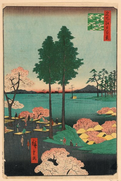 Suwa Bluff, Nippori (Nippori, Suwa-no-dai) Seriden Yüz Ünlü Edo manzarası by Ando Hiroshige