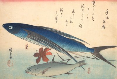 Tobiuo ve Ishimochi Balıkları, Uozukushi Her Çeşit Balık serisinden, 1840