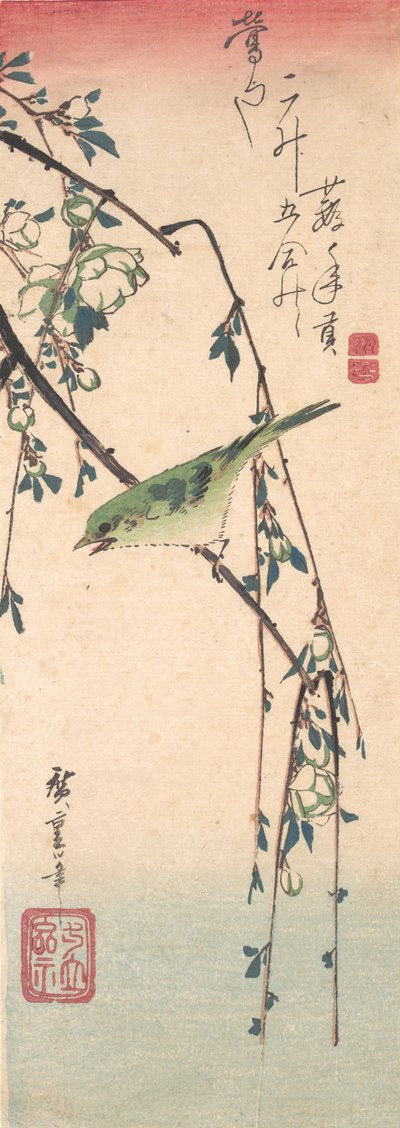 Erik Dalında Ötleğen, yaklaşık. 1835., yaklaşık 1835. by Ando Hiroshige