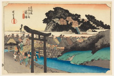 Yugoyoji Tapınağı (Fugisawa), Tokaido Yolu'nun Elli Üç İstasyonunda (Tokaido Gojusan Tsugi-no Uchi) by Ando Hiroshige