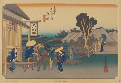 Totsuka İstasyonu (renkli ahşap blok) by Ando or Utagawa (after) Hiroshige