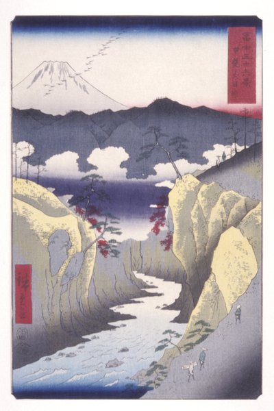 Kai Eyaletinde Köpek Gözü Geçidi (Kai Inumet?ge) (renkli tahta baskı) by Ando or Utagawa Hiroshige