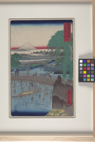 Doğu Başkentindeki Ichikoku Köprüsü (T?to: Ichikoku Bashi) (renkli tahta baskı) by Ando or Utagawa Hiroshige