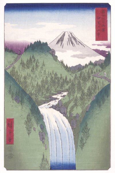 Izu Dağlarında (Izu No Sanch?) (renkli ahşap baskı) by Ando or Utagawa Hiroshige