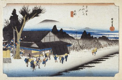 Ishibe (renkli tahta baskı) by Ando or Utagawa Hiroshige
